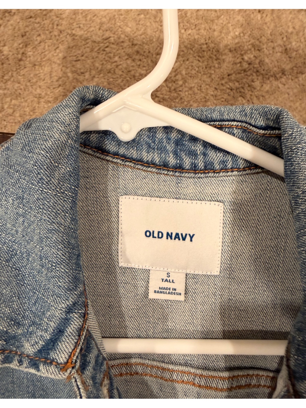 Old Navy Light Blue Denim Jacket with Contrast Stitching - Picture 3 of 3